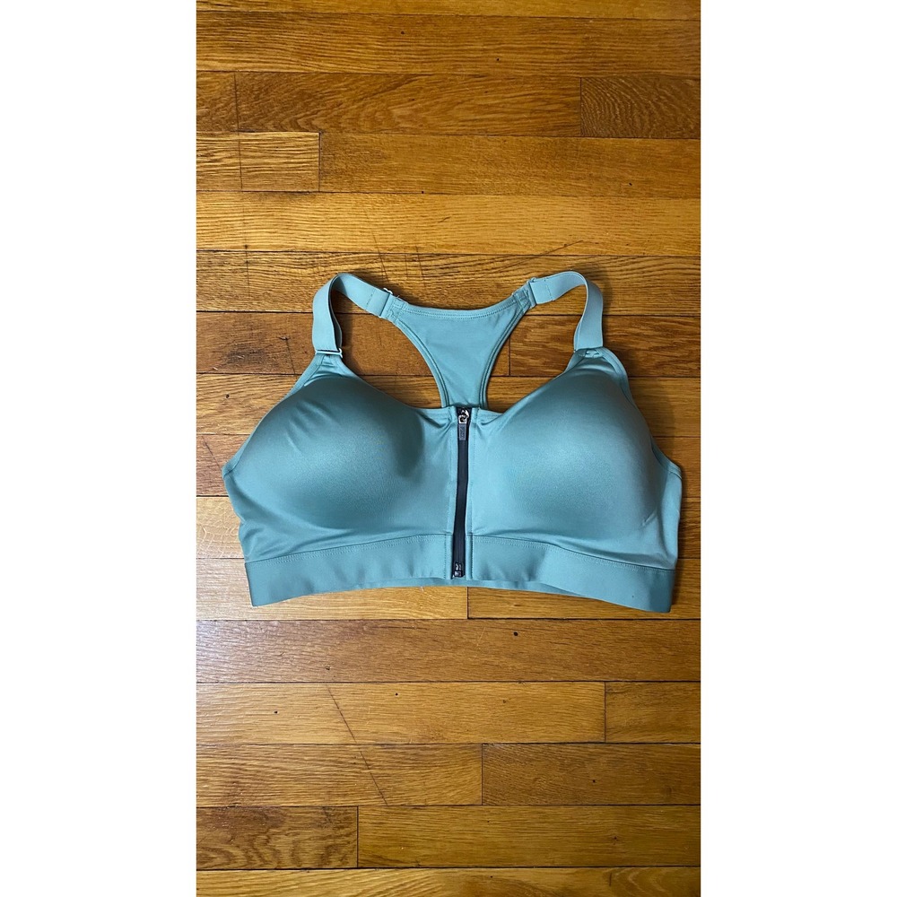 Victoria's Secret PINK Active Front Zip Sports Bra Sage Green L-DD